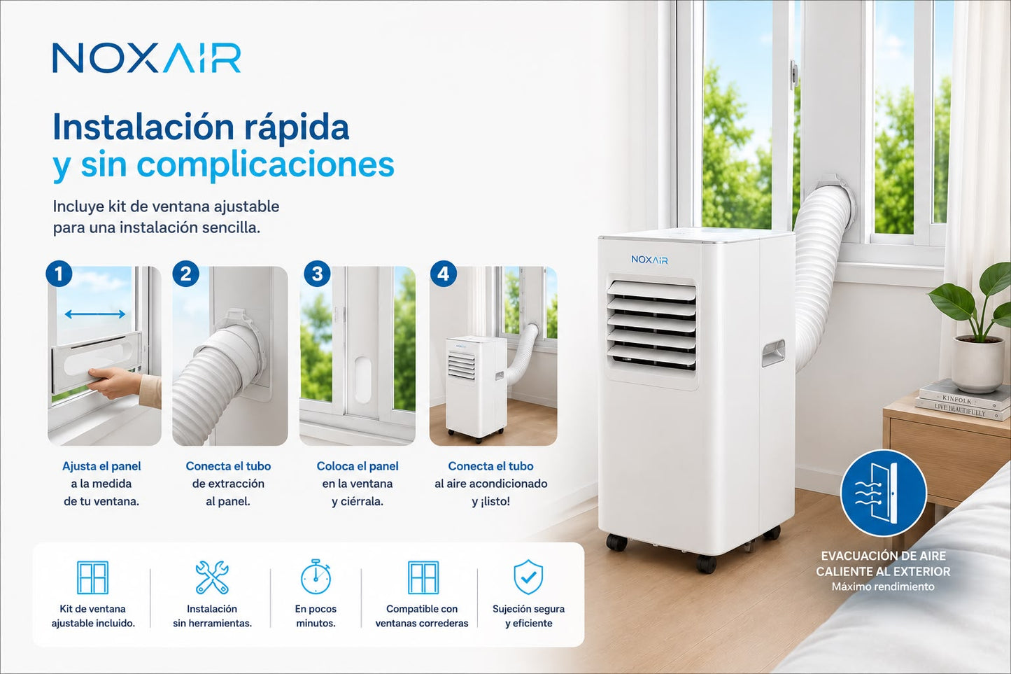 Nox Air™ - Aire Acondicionado Portátil con mando a distancia.