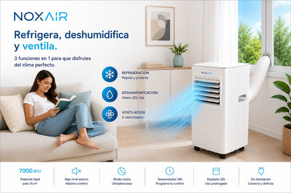 Nox Air™ - Aire Acondicionado Portátil con mando a distancia.