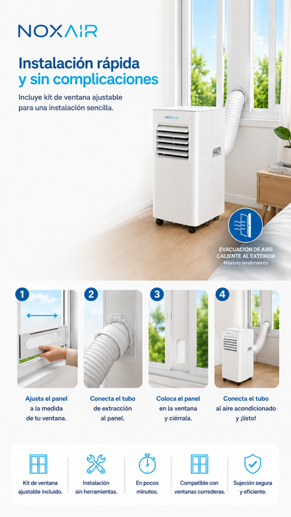 Nox Air™ - Aire Acondicionado Portátil con mando a distancia.
